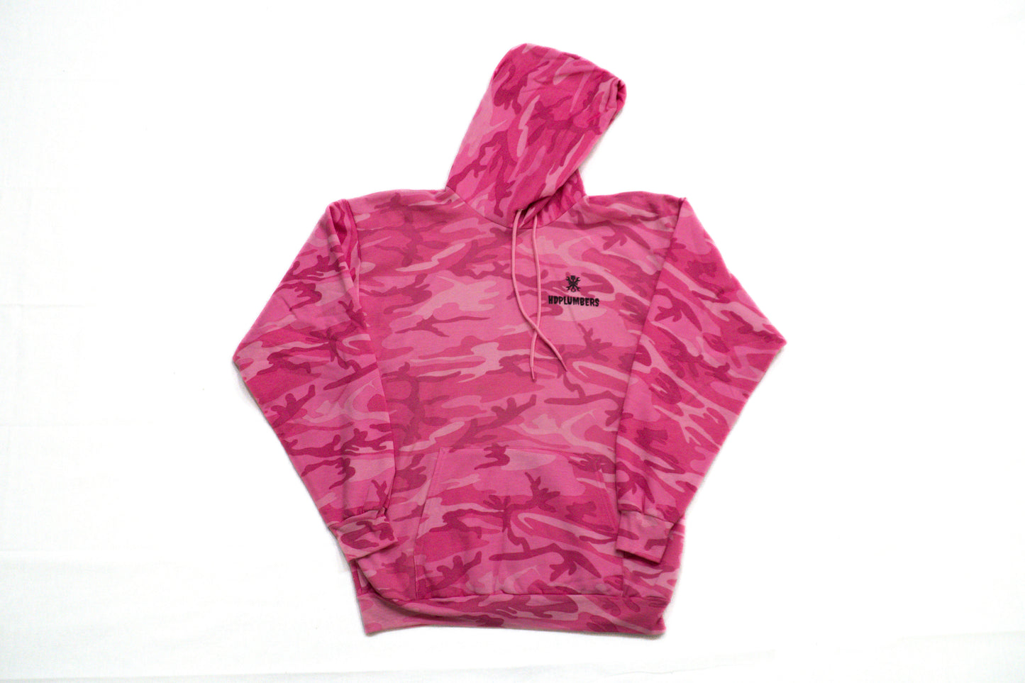 HDPLUMBERS Hoodie Pink-camo Black logo