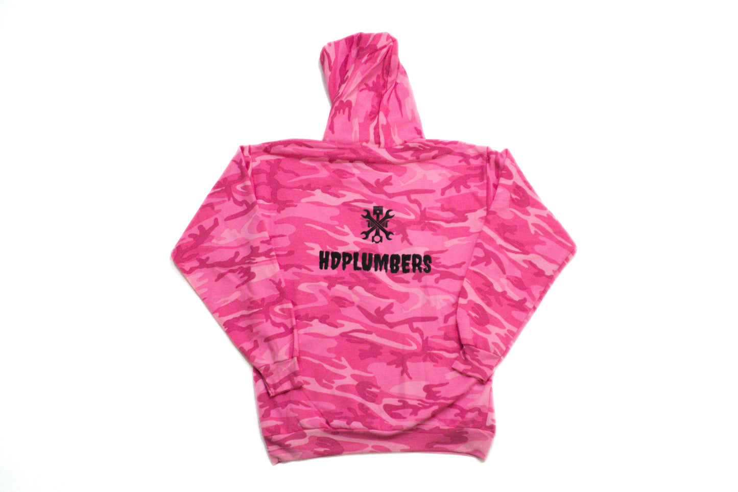 HDPLUMBERS Hoodie Pink-camo Black logo
